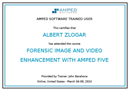 Amped FIVE - Forensic Image and Video Enhancement Training